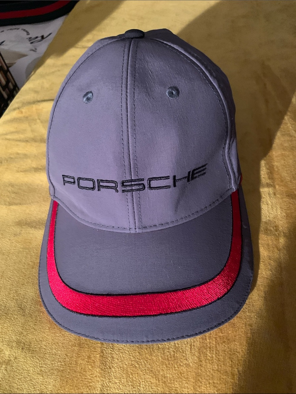 Porsche Design Gray Baseball Cap with Red Accent